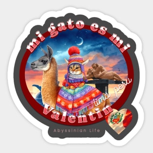 Mi Gato Es Mi Valentin Abyssinian Life 02A Sticker